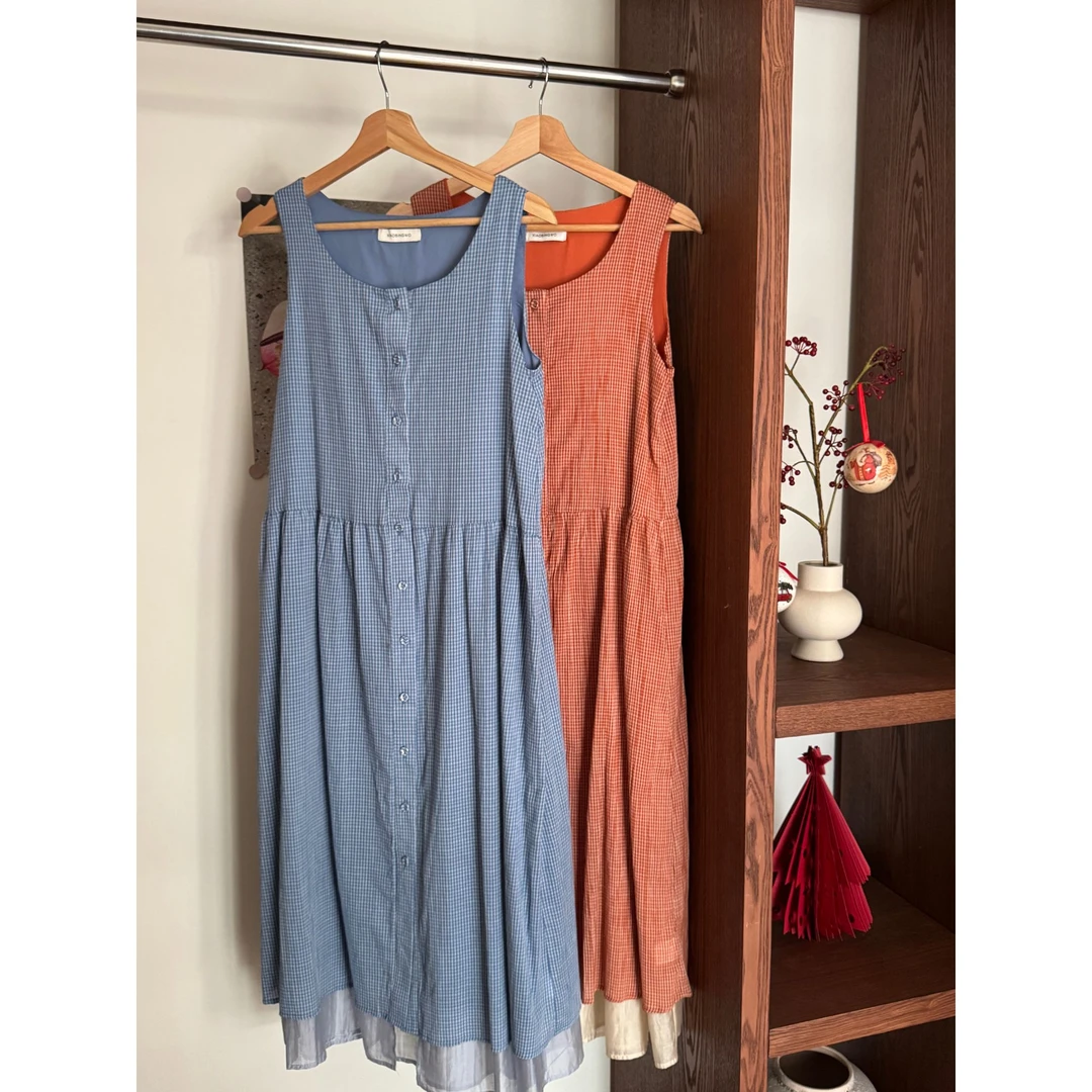 格纹背心连衣裙（no退no换）