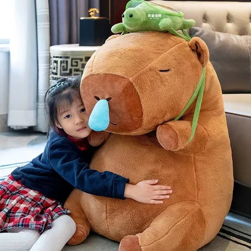 超大号卡皮巴拉玩偶鼻涕水豚公仔毛绒玩具儿童抱枕布娃娃生日礼物