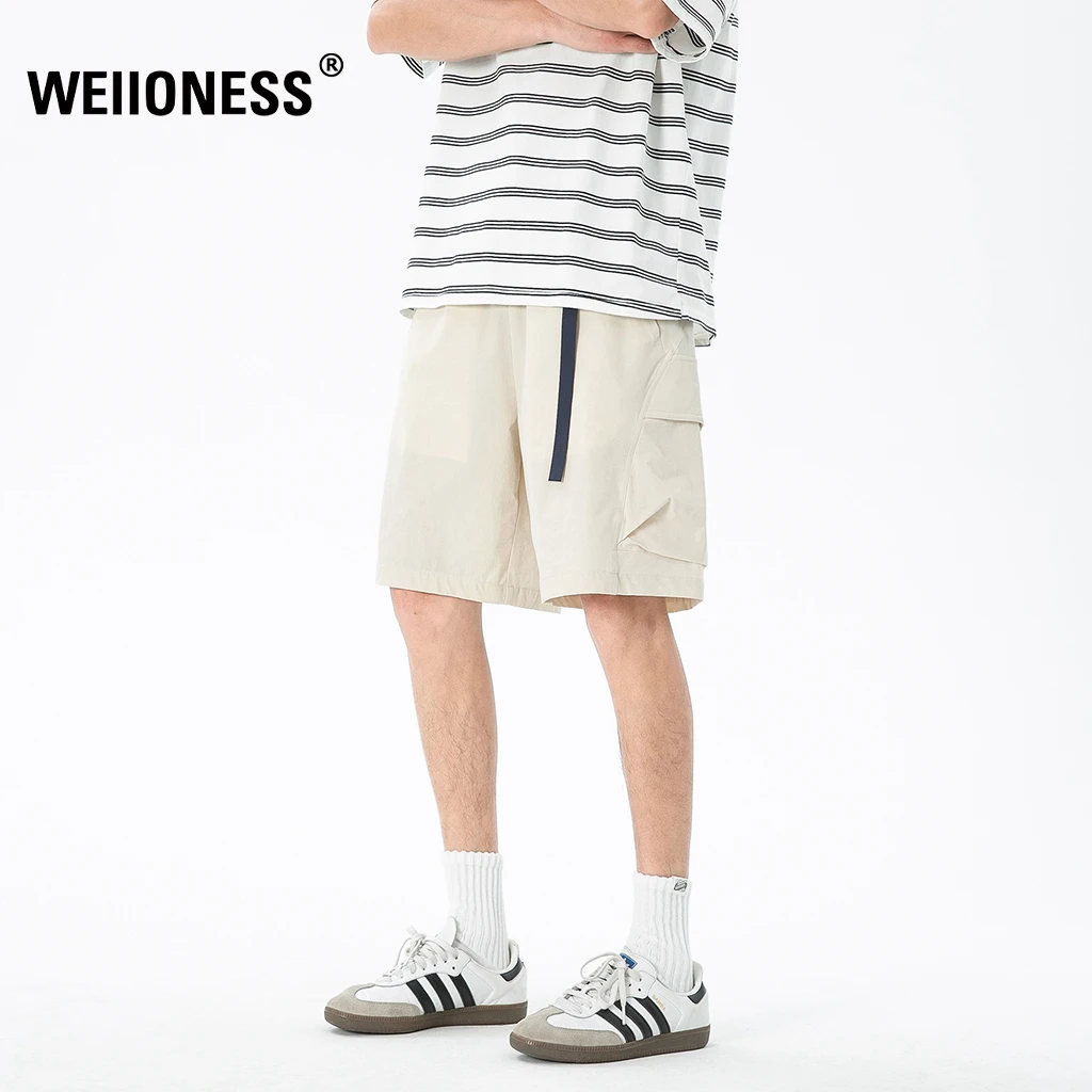 WEIIONESS冰丝速干工装短裤男夏季薄款户外冲锋休闲五分裤子潮流