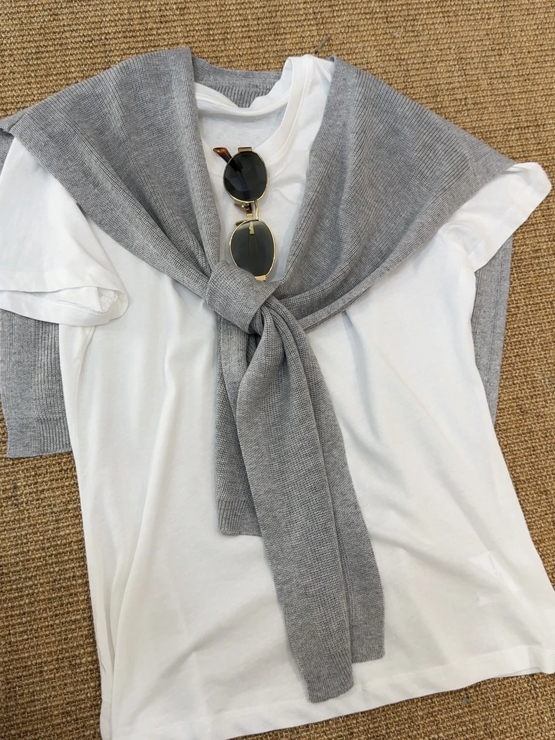 【灰色百搭针织披肩】SY1712