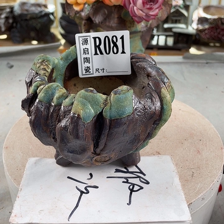 紫砂花盆景德镇陶瓷花盆081