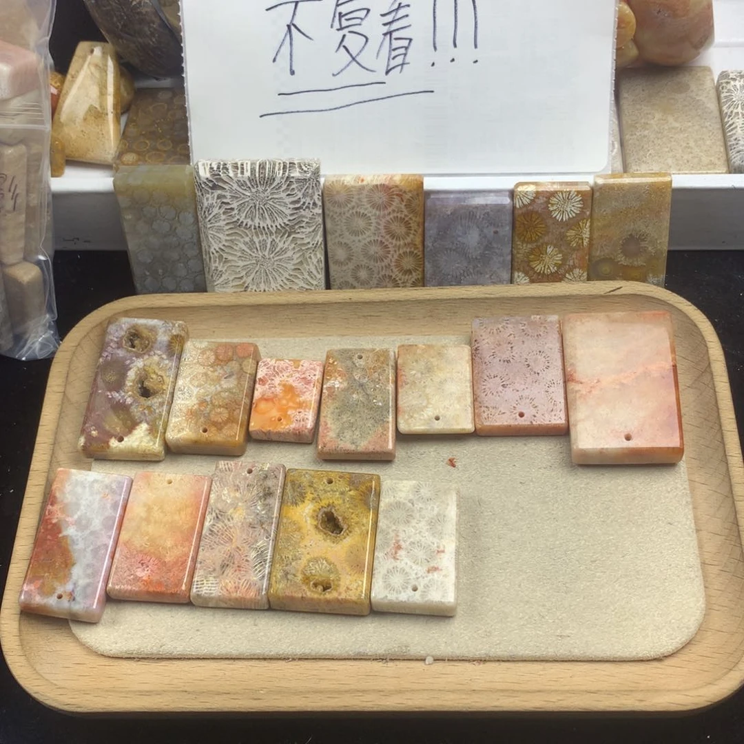 G***.硅化珊瑚（珊瑚玉）未镶嵌颈饰