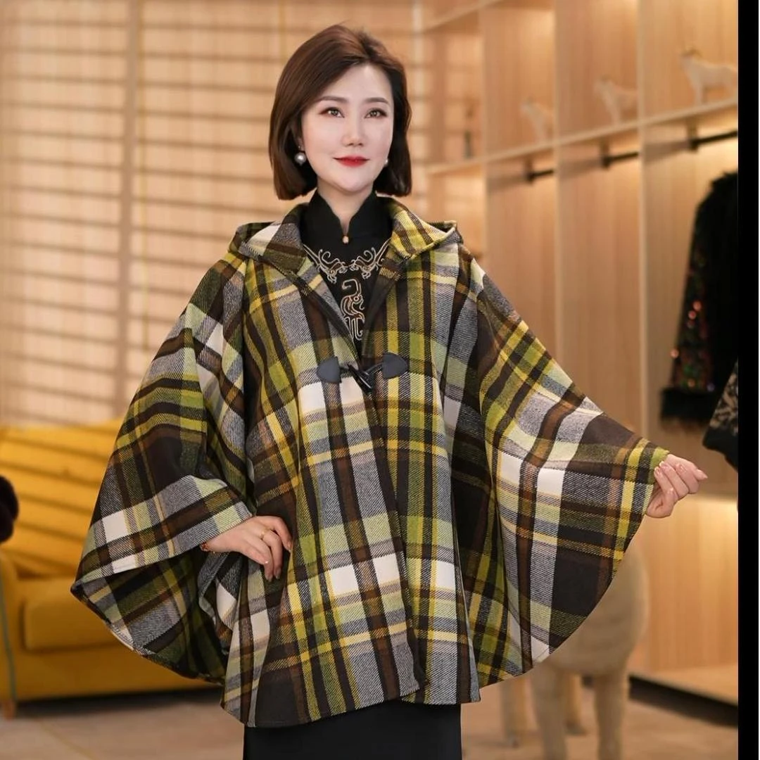 格纹法式通用格子秋冬成人披肩透气经典复古常规中长款方形9037