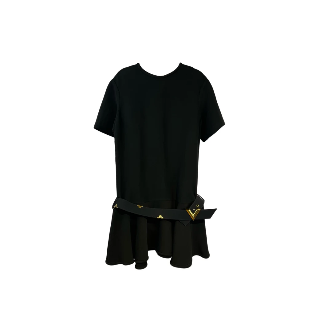 99新 LouisVuitton/路易威登 012434  腰带款拉链短袖连衣裙 42码