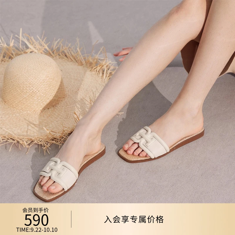 朱珠同款SAM EDELMAN2025春季平跟外穿凉拖一字拖女鞋IRINA