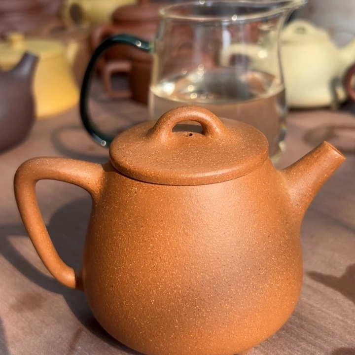 紫砂茶壶五彩高瓢150cc