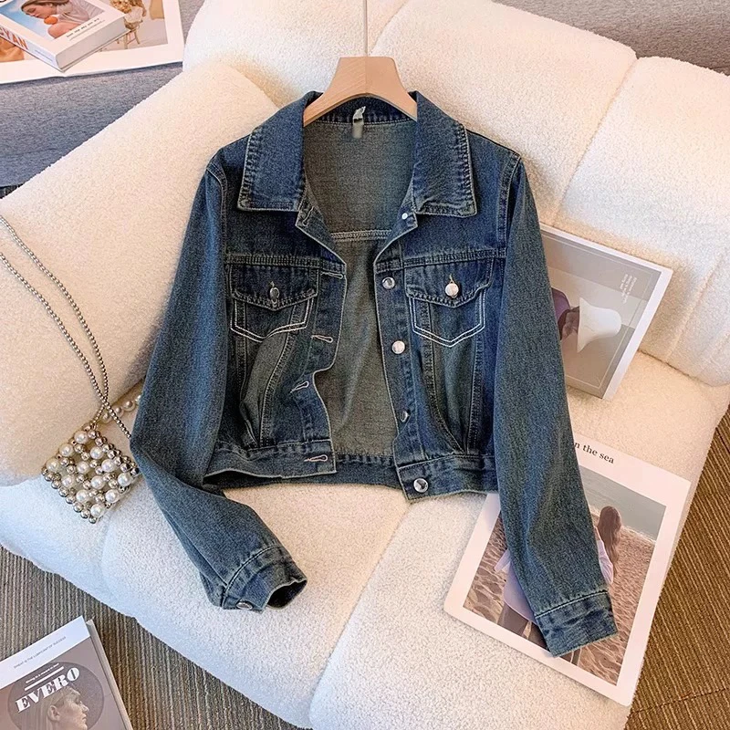 462 高级蓝明线设计款百搭休闲时尚牛仔外套