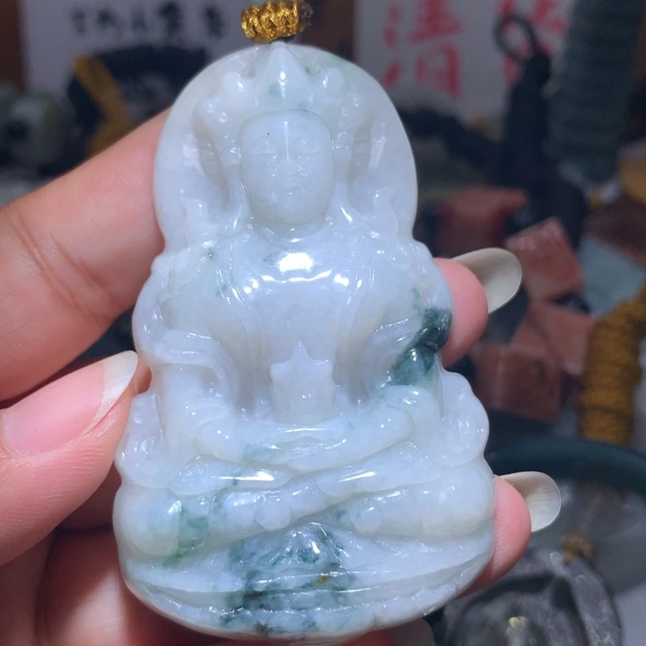 翡翠未镶嵌颈饰保真天然A货翡翠