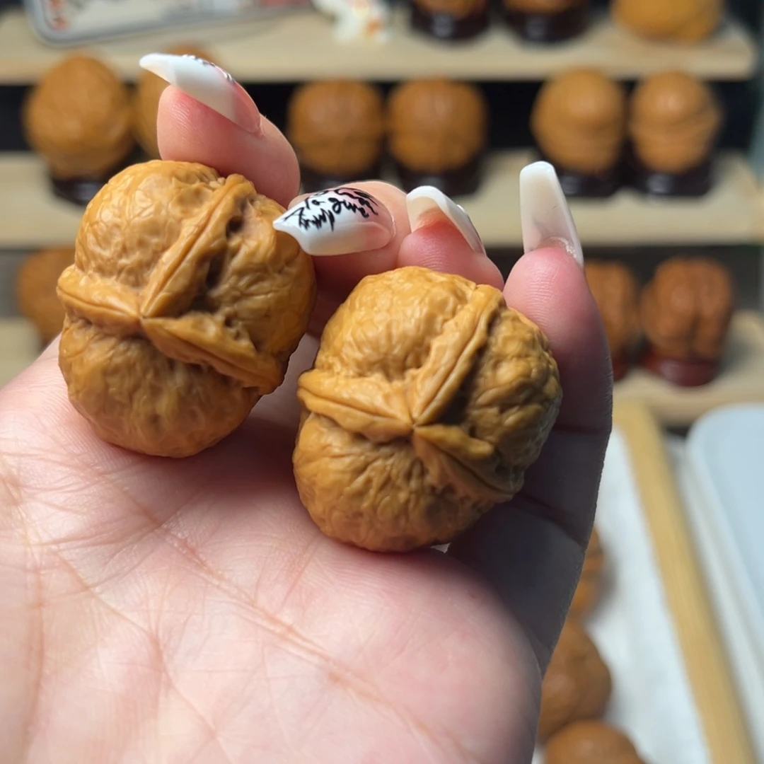 文玩核桃把件4x小饭团34尺