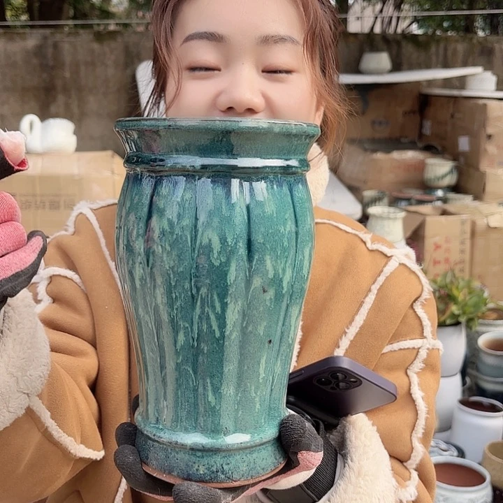 红陶口13高23一个绿南瓜