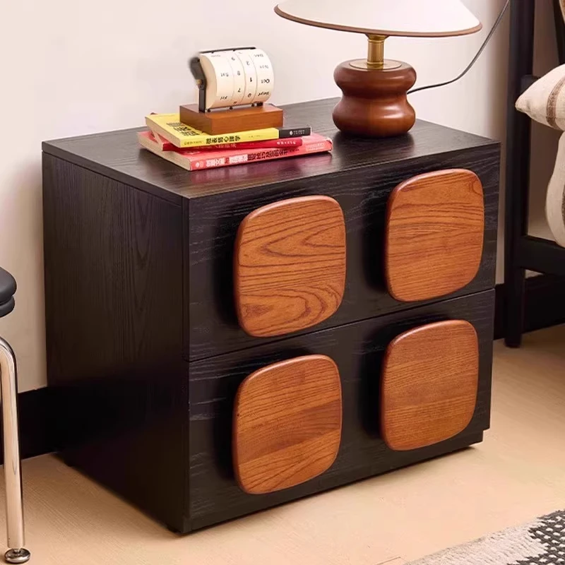 中古风实木斗柜组合客厅沙发边柜收纳储物柜2025爆款