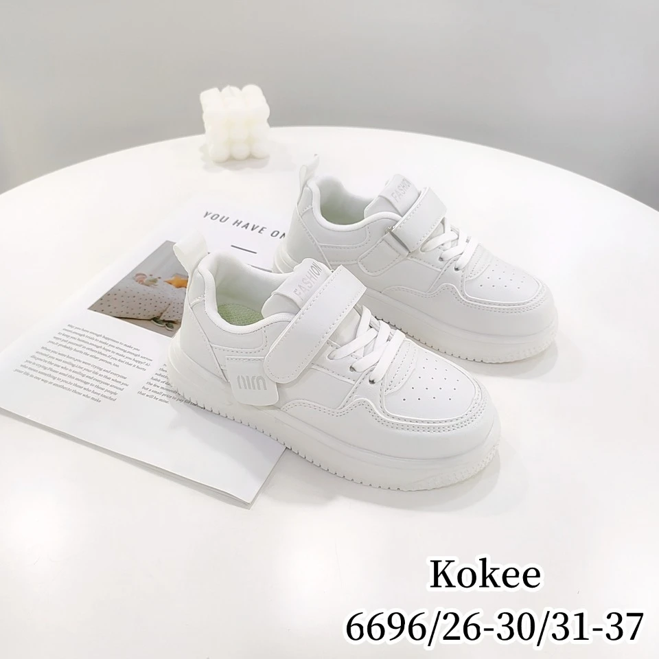 2025男女童鞋板鞋运动鞋皮面透气舒适艾草防臭小白鞋6696