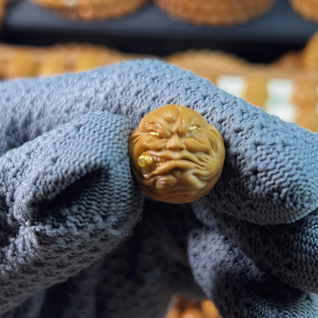 ****归猴头核桃吊坠八戒臻选猴头单籽金