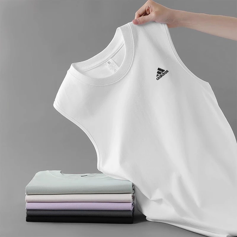 【奥莱正品】夏季薄款男士纯棉背心宽松大码坎肩无袖健身运动体恤衫