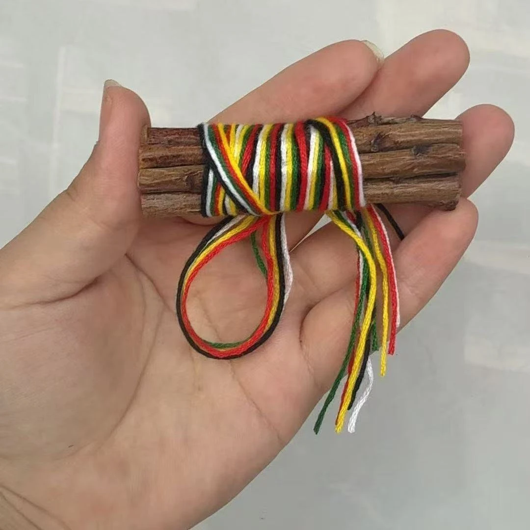 [师傅推荐]桃树桃木枝东南枝七厘米五色线绳绑財桃枝桃花招摆件