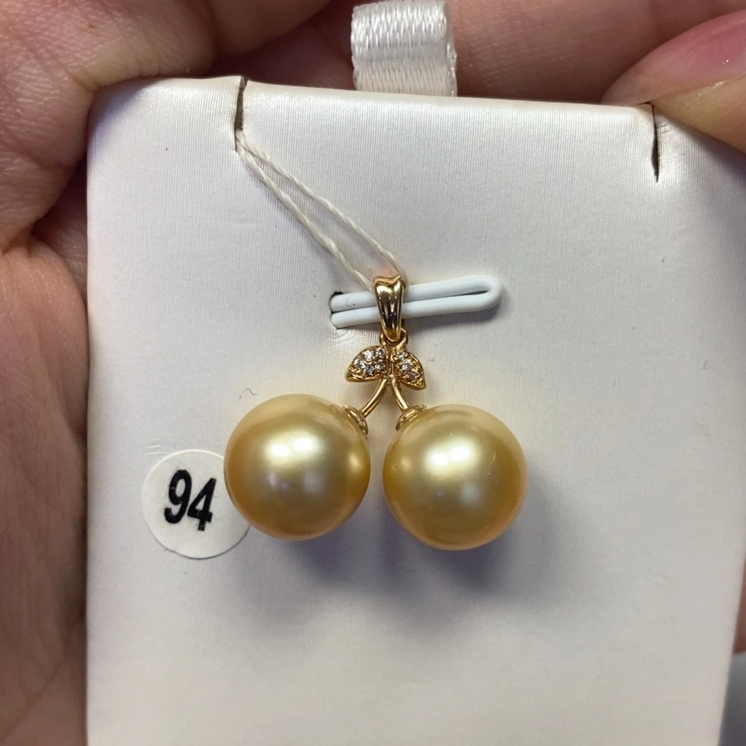 海水珍珠18K金镶嵌吊坠(不含链)