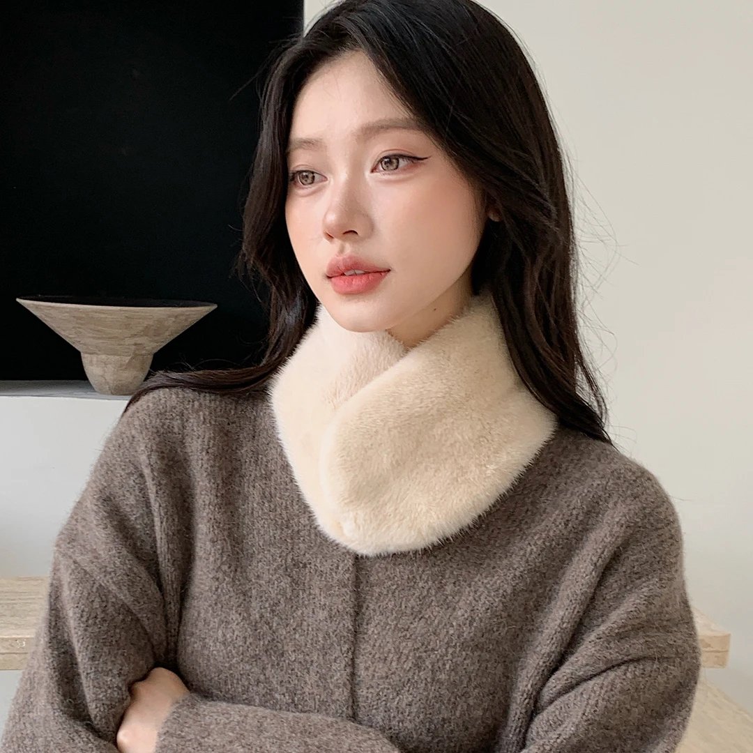 经典大版63*12cm双面整貂皮毛吸扣短款围脖 男女款水貂毛围巾秋冬