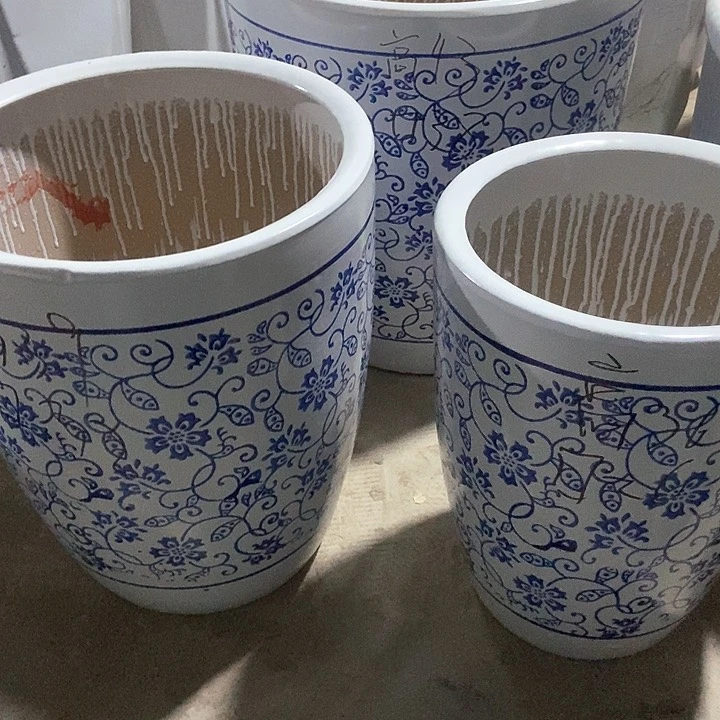 高温烧制青花一套