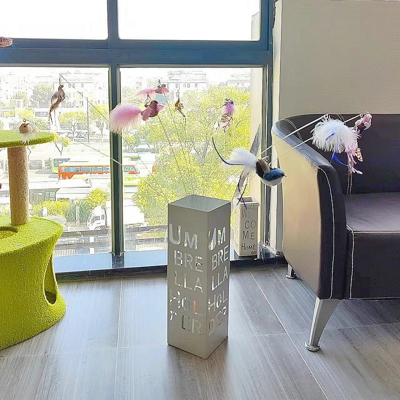 猫玩具仿真鸟羽毛逗猫棒铃铛逗猫玩具耐抓耐咬宠物用品厂家批发