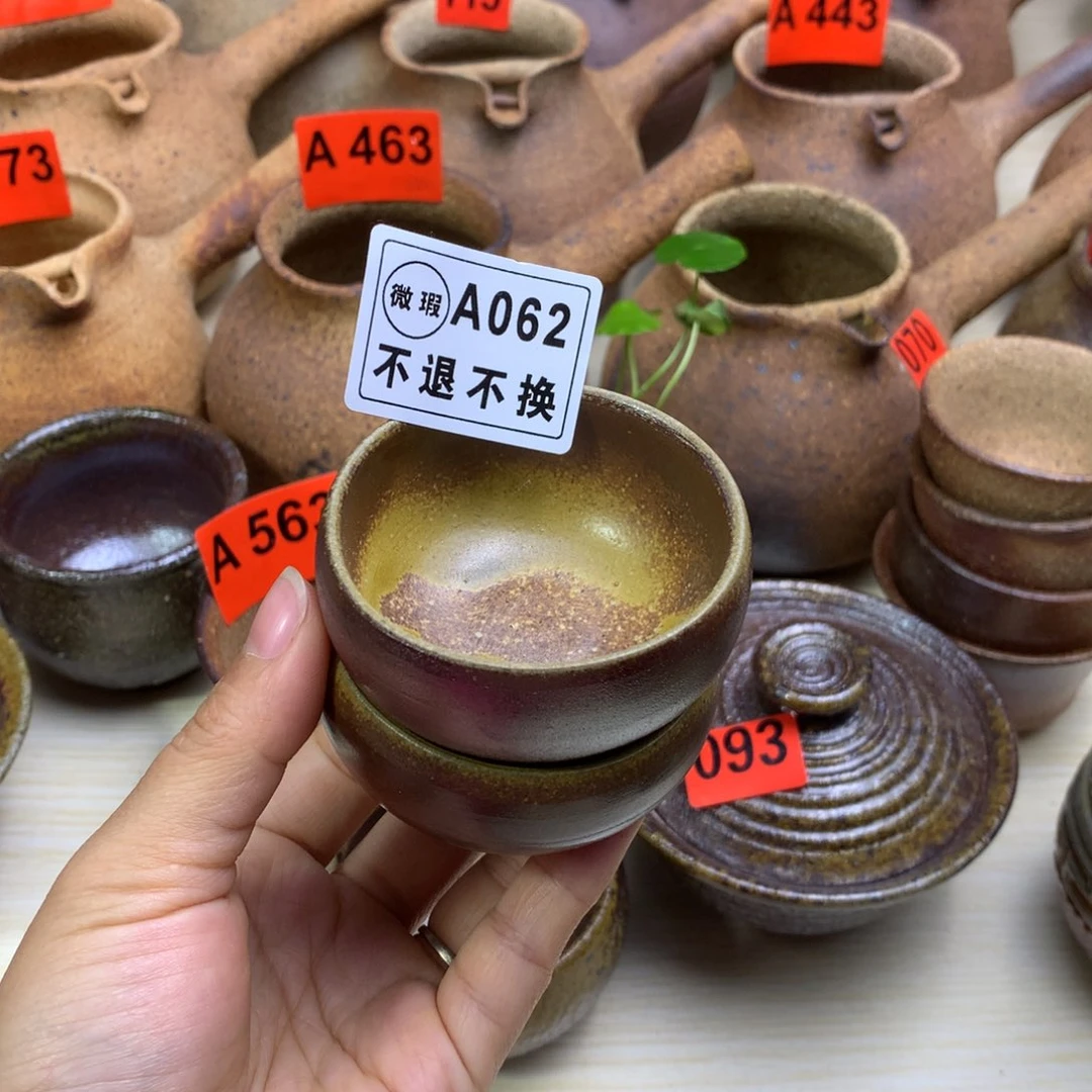 拙*微瑕柴烧客杯60毫升左右