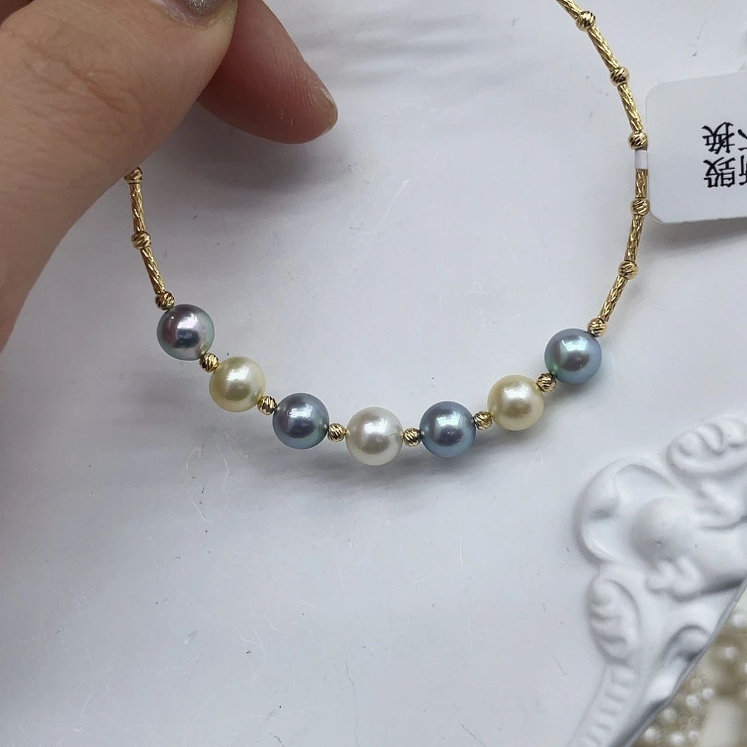 海水珍珠手绳银S925镶嵌