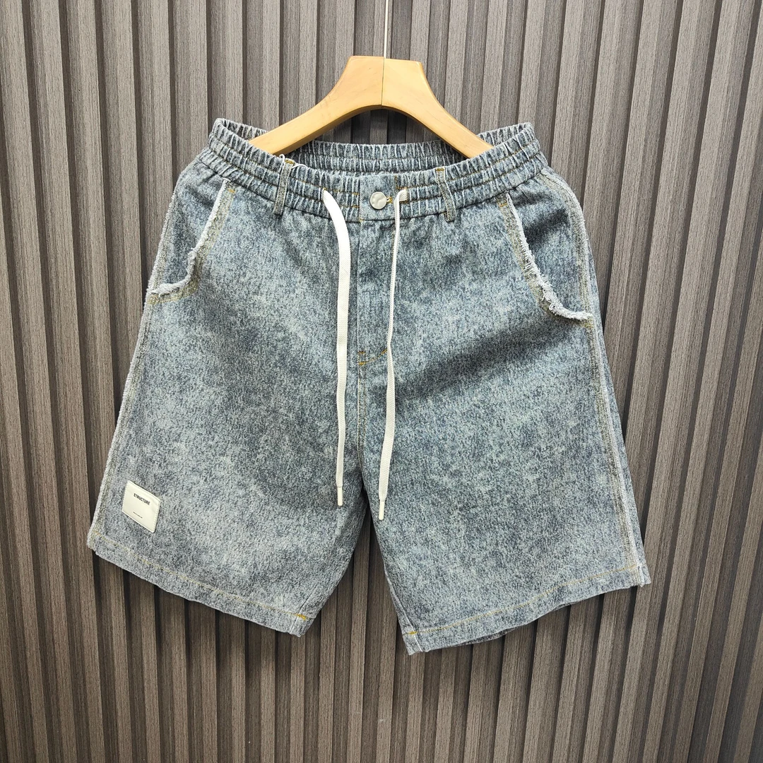 夏季新款休闲裤子男士简约时尚舒适百搭牛仔短裤男242391