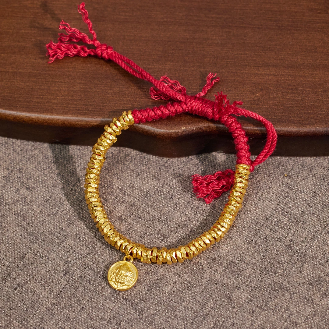 【歪歪】足金黄财盘缠手绳*（含绳重）*N6044