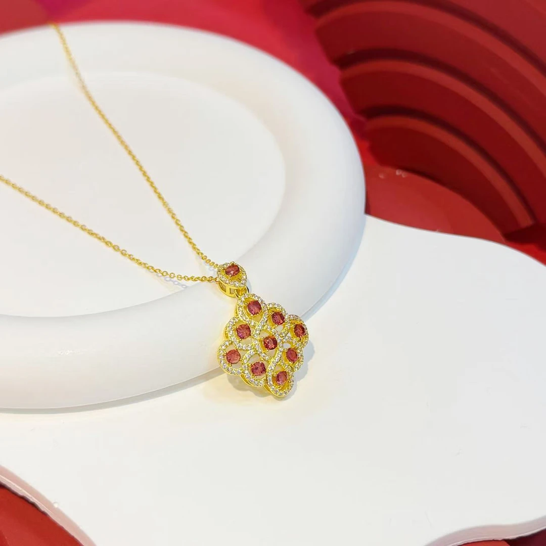 石榴石棱形吊坠（不含链）HNZ14400