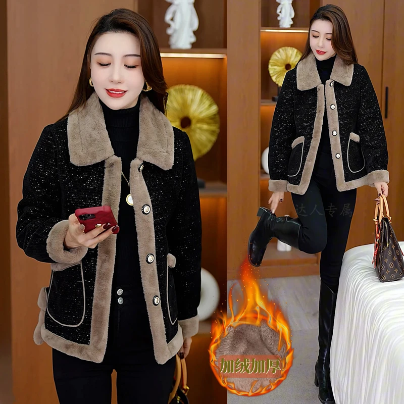 POLO领常规加厚短外套休闲风中老年女装外套韩版时尚百搭2566