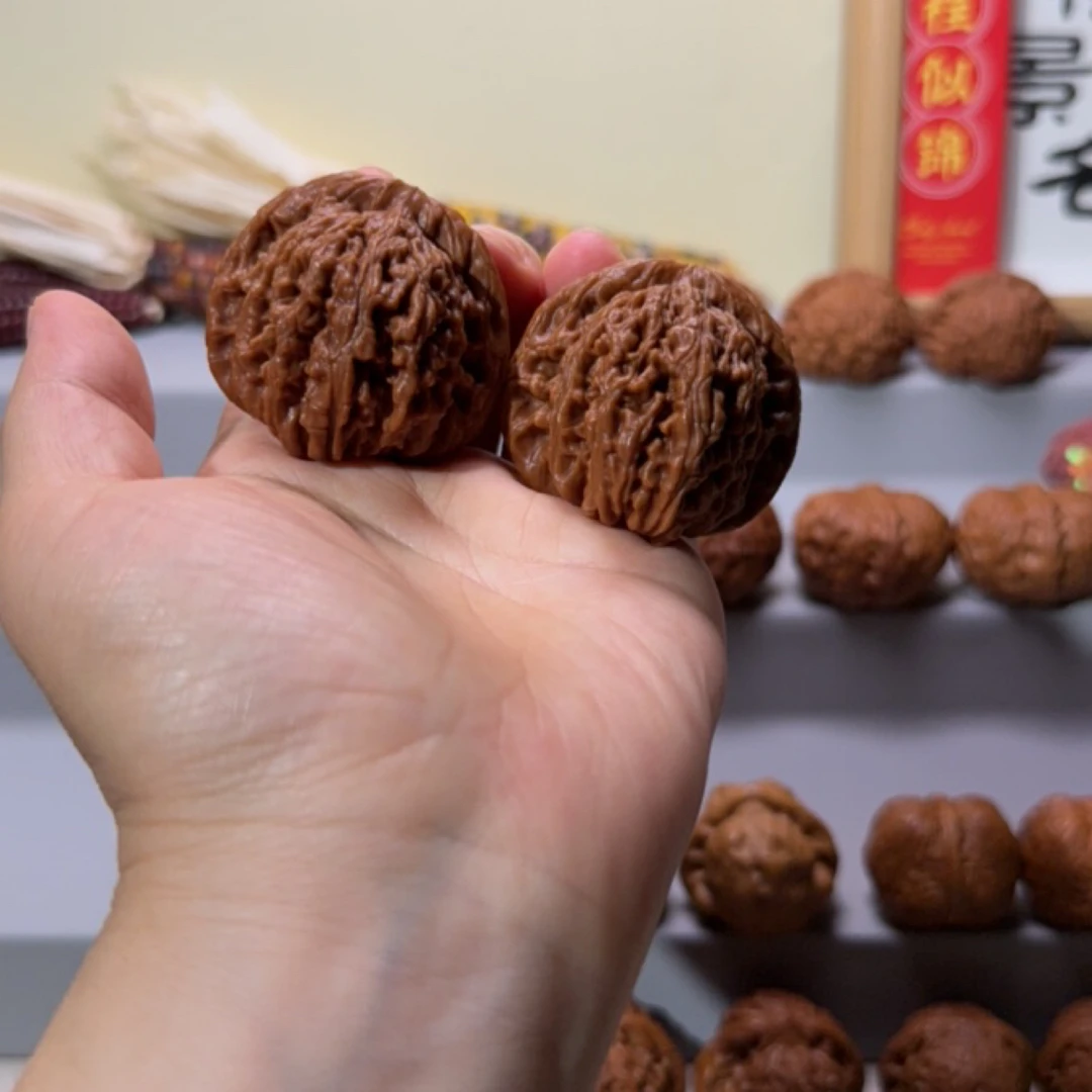 文玩核桃把件，汉高楼，45全品精对儿