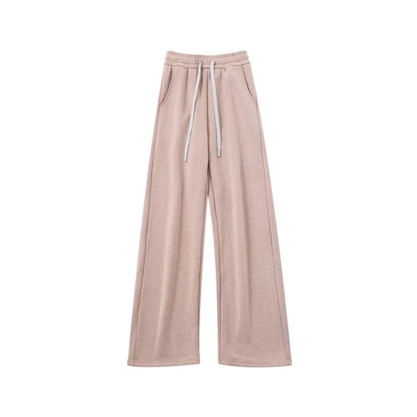 大掌柜推荐  磨毛加厚高腰休闲松紧腰阔腿休闲裤女