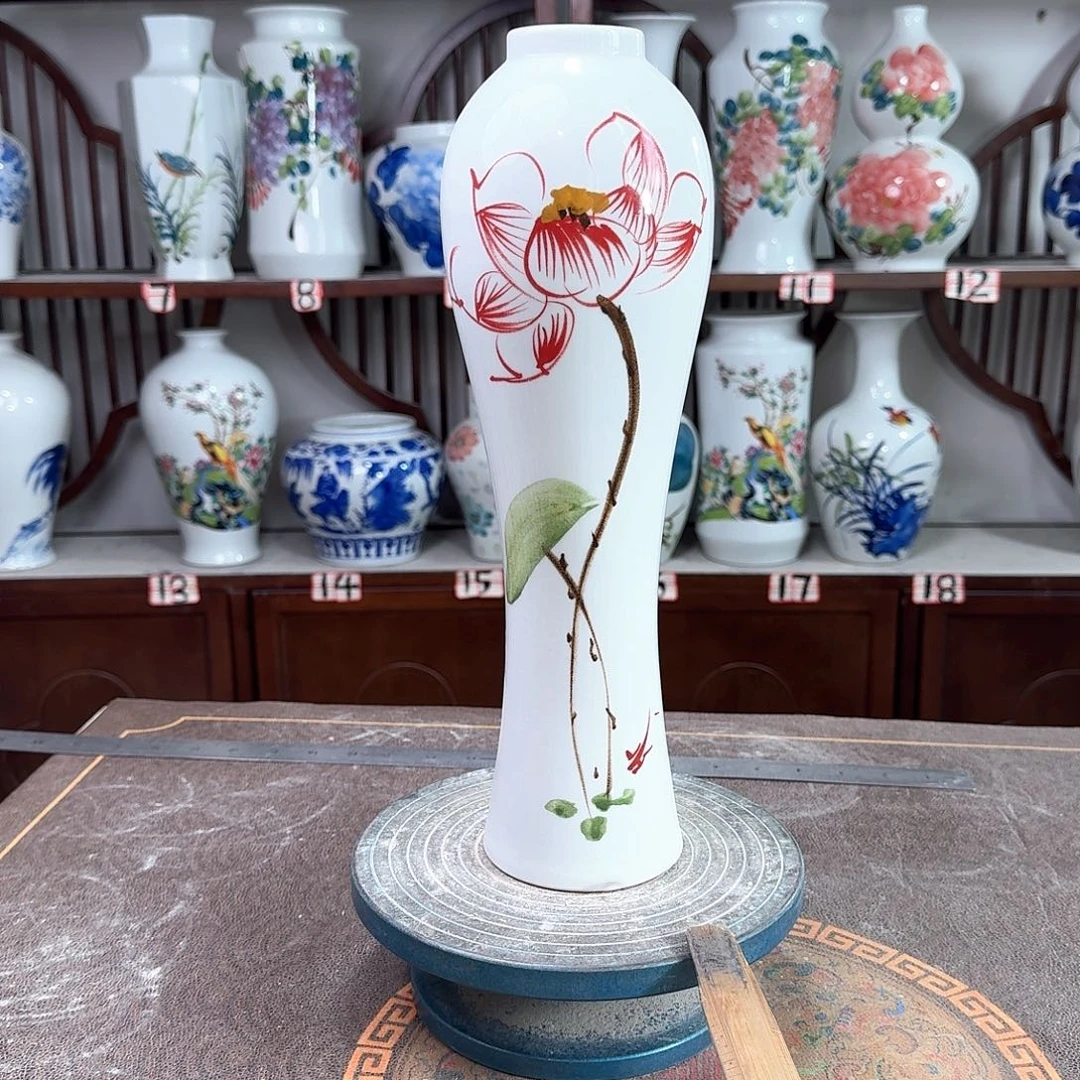 摆件景德镇陶瓷美荷花