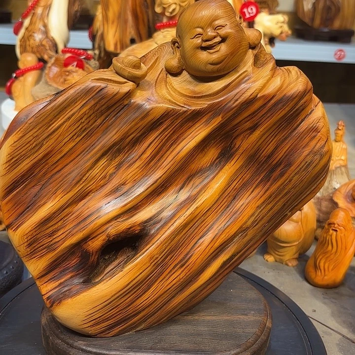 柏木太行崖柏弥勒佛