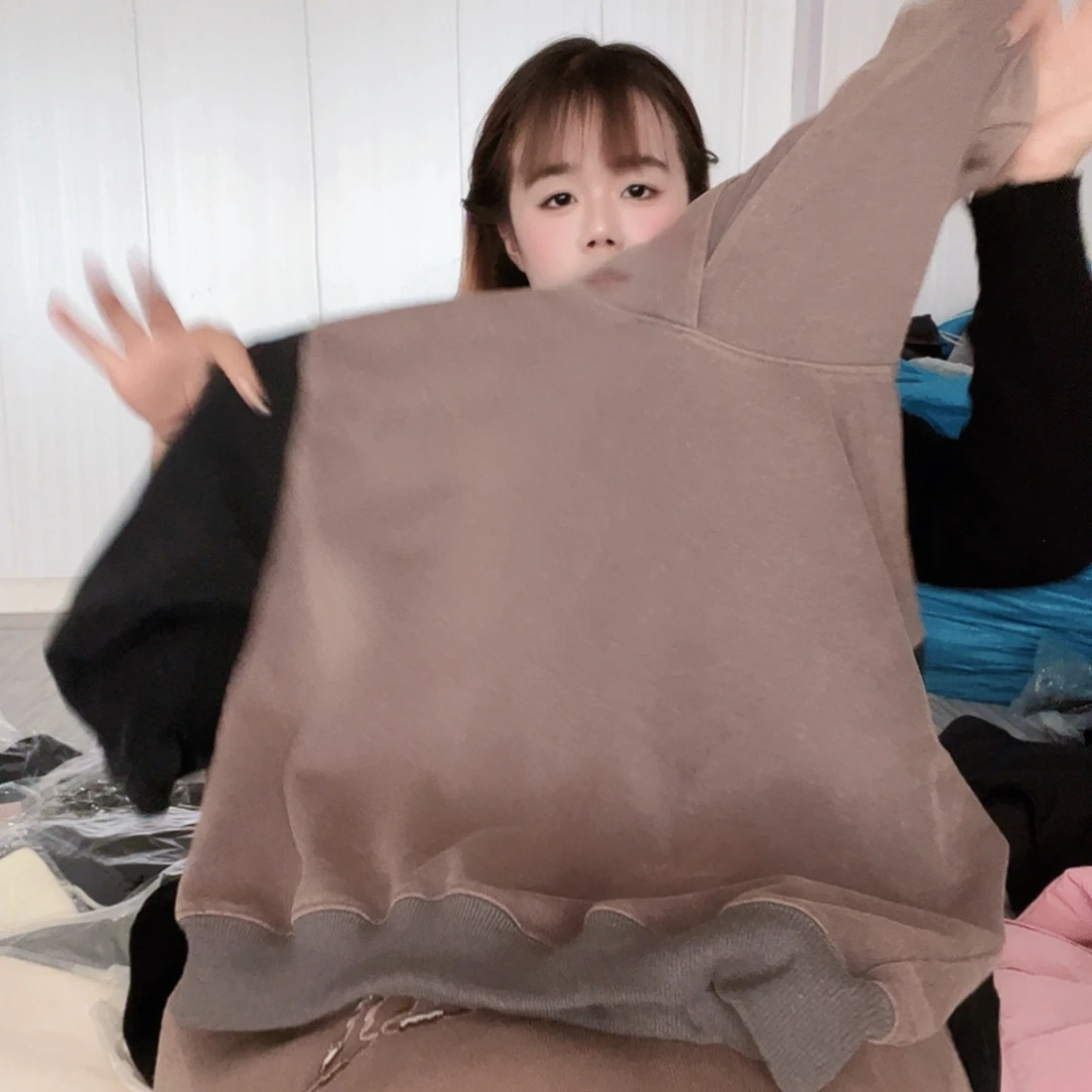 不加绒卫衣140码拼接款