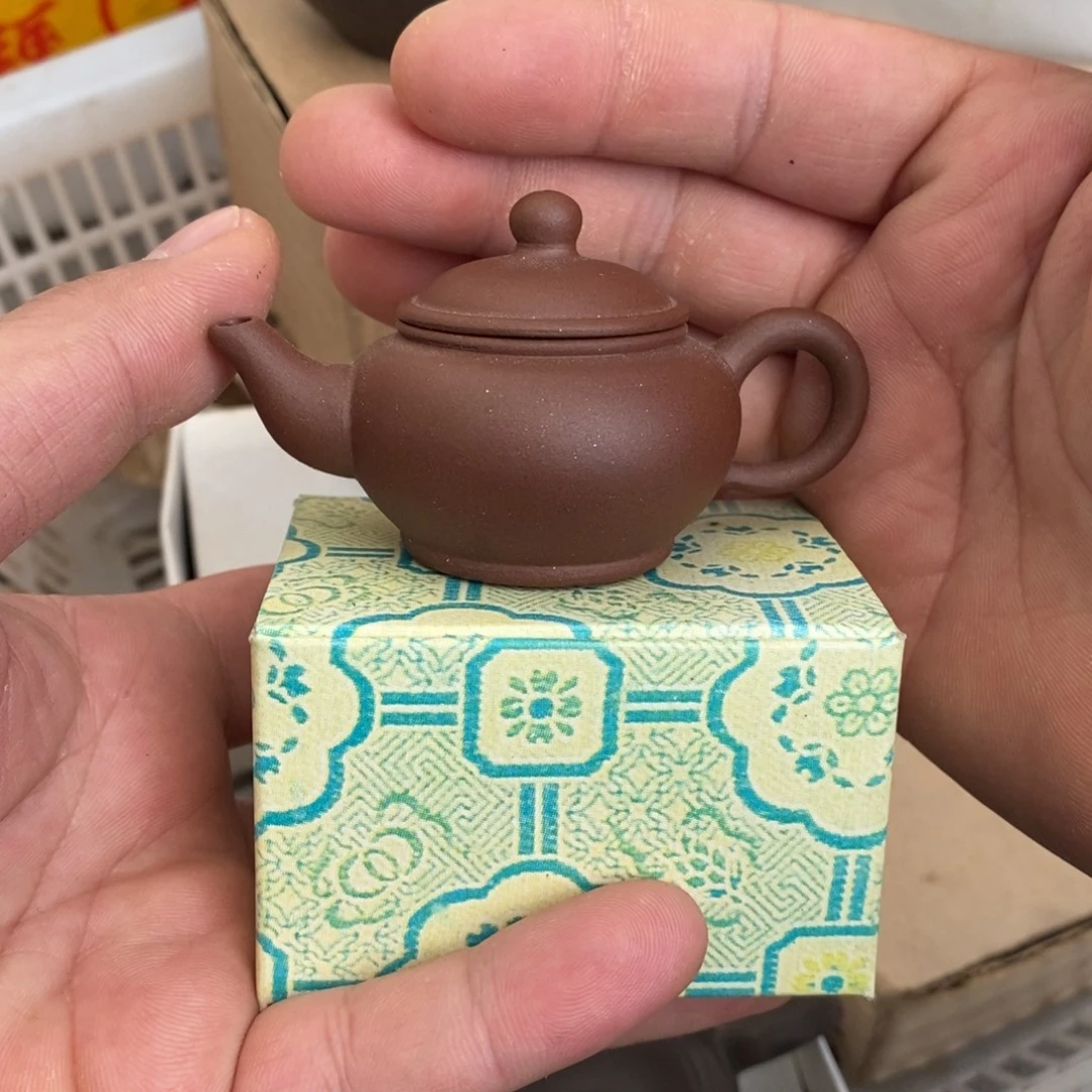 紫砂茶壶80年代紫泥鸽嘴水平30cc原包装