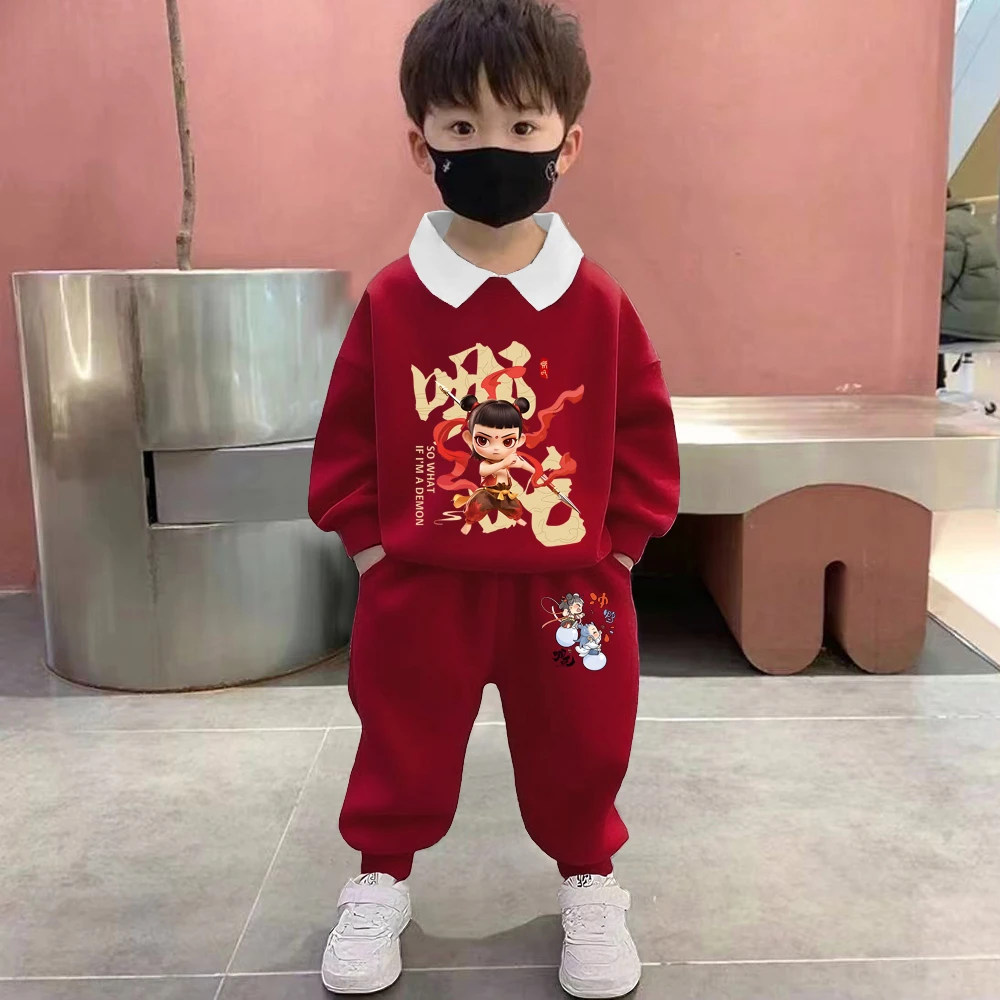 男女童新款秋装2025炸街潮服潮酷痞帅童装卫衣儿童春秋套装外出服