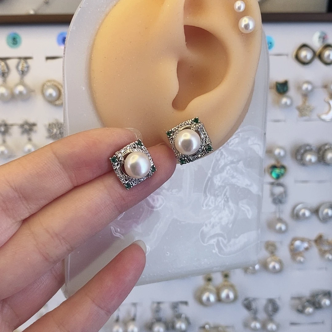 耳饰合金淡水珍珠