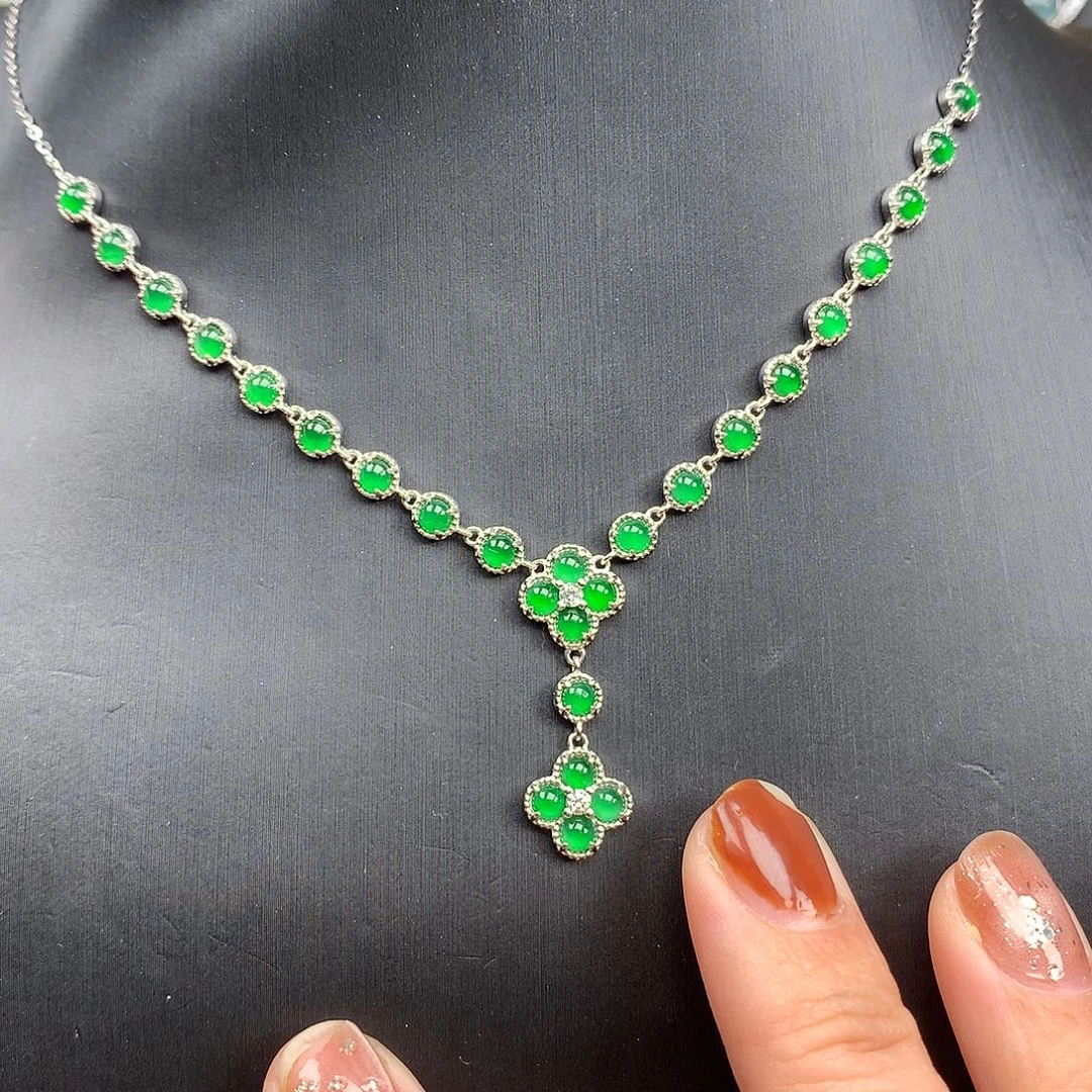 翡翠银S925镶嵌颈饰