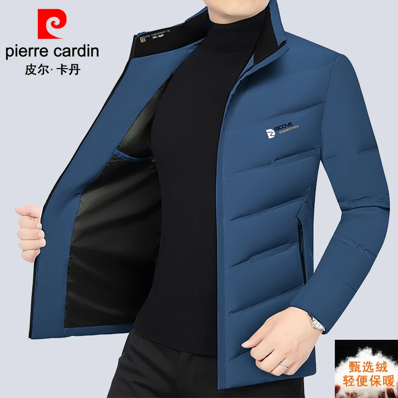 皮尔卡丹立领短款棉衣男轻薄保暖冬季新款加厚休闲时尚棉服外套男