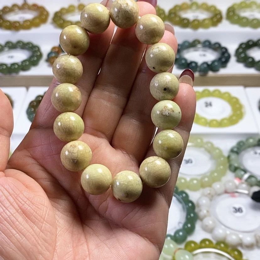 【闪购商品】未镶嵌蛇纹石玉手链卡14