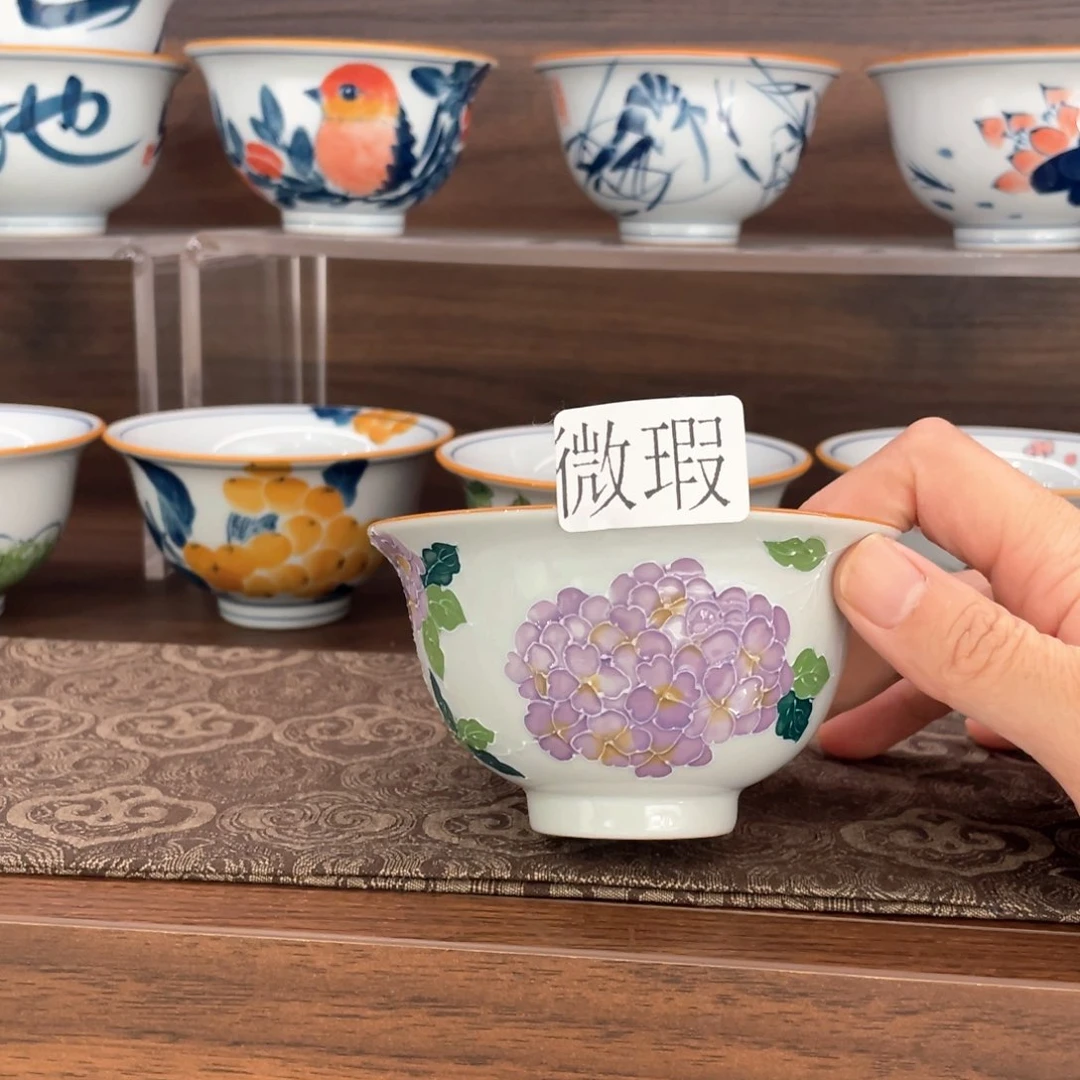 釉下手绘茶具微瑕