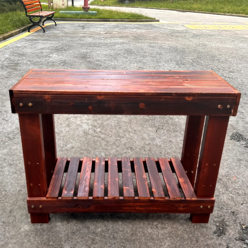 花架子双层室内客厅落地式实木质防腐木户外多肉花盆架阳台置物架