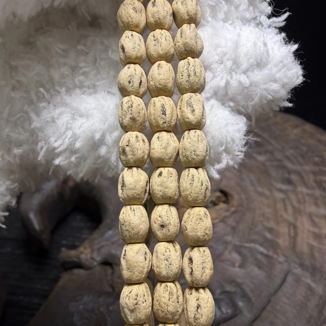 热振柏香籽「弥尘」高桩直切顺纹白牙小长腿大长腿高品质长串文玩