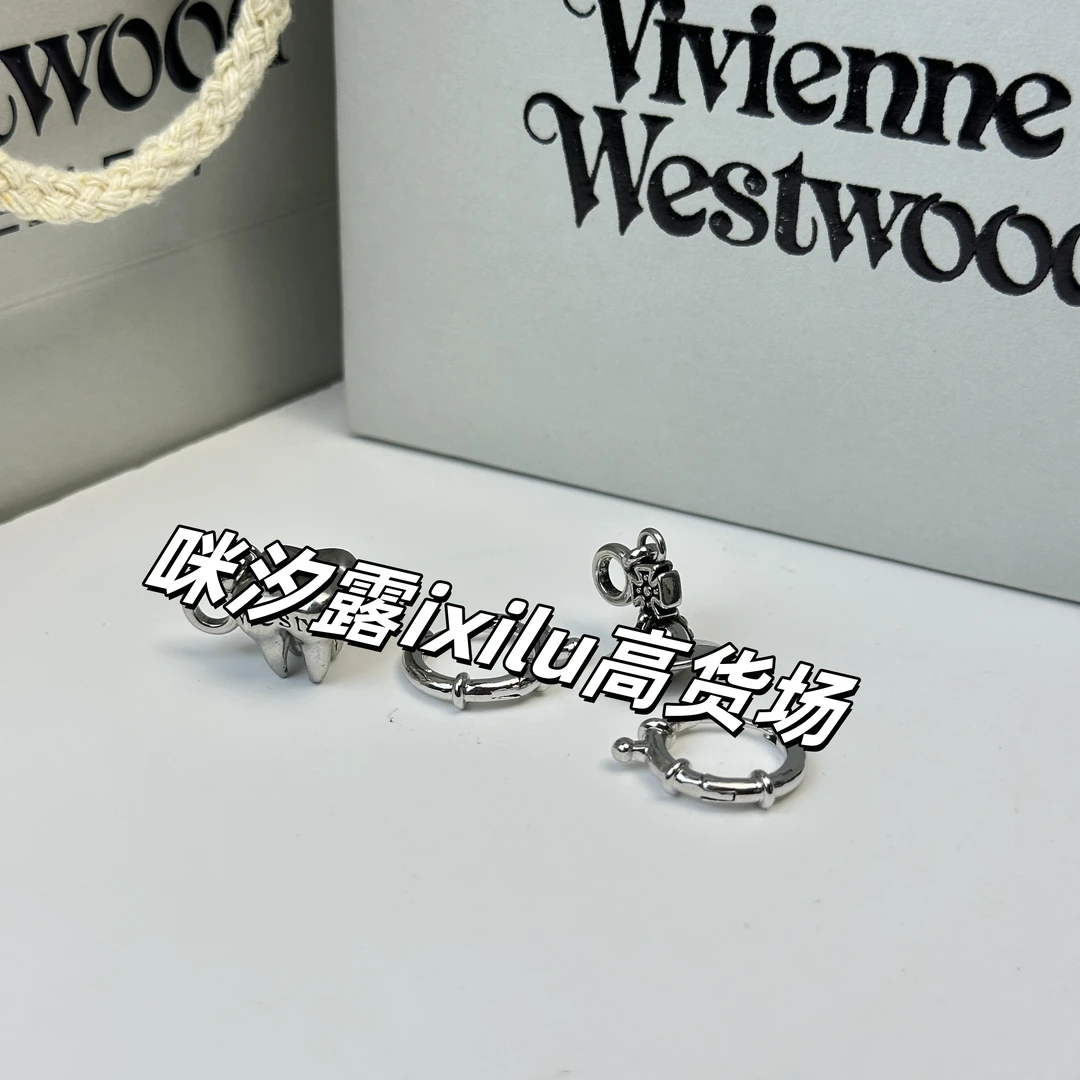 钛钢玻璃耳饰 咪汐露 MixiLu轻奢饰品土星 钛钢耳饰BF004