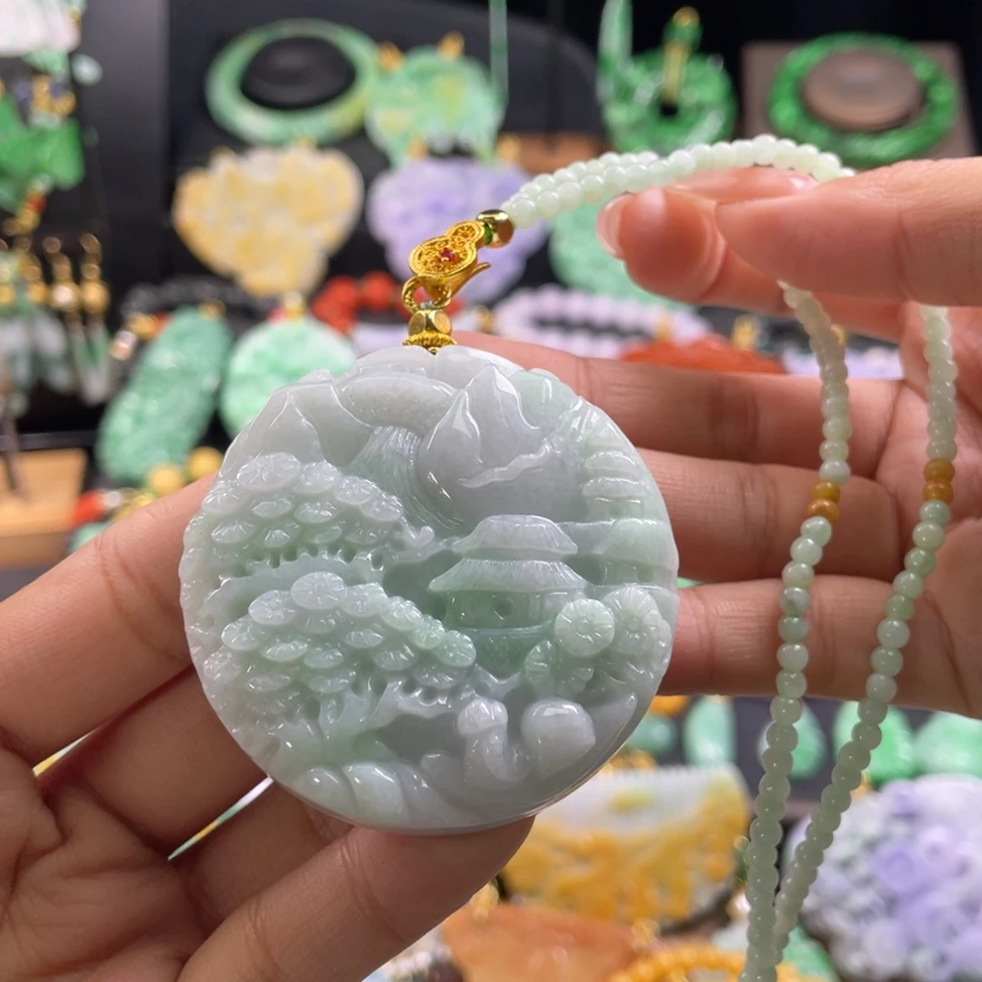 翡翠未镶嵌颈饰代编织