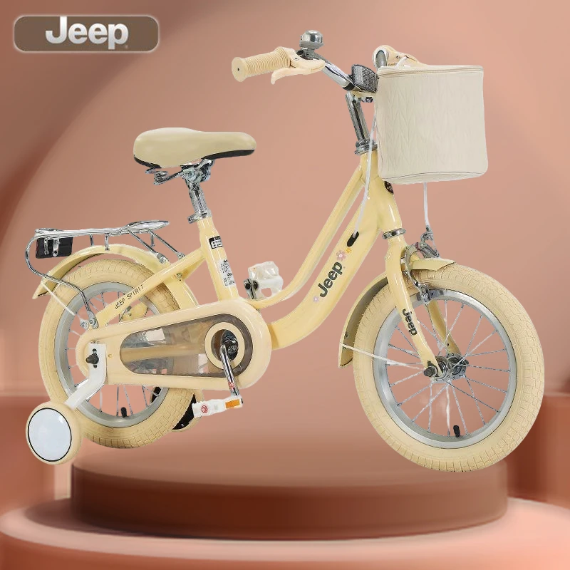 JEEP/吉普（茉莉）儿童自行车辅助轮3-5岁男女孩学步车自行车14寸