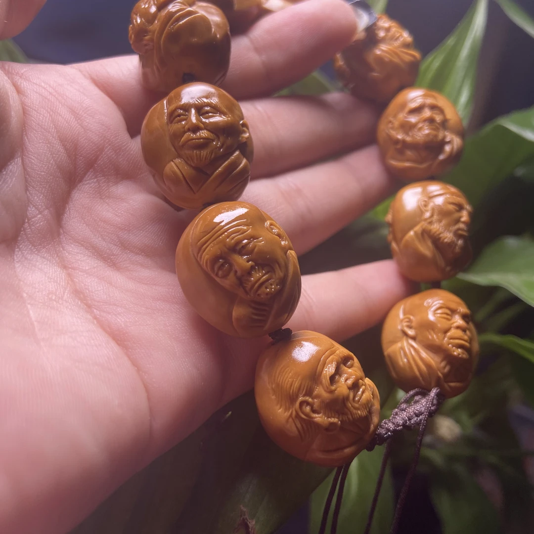 双面浮雕三疯罗汉手串