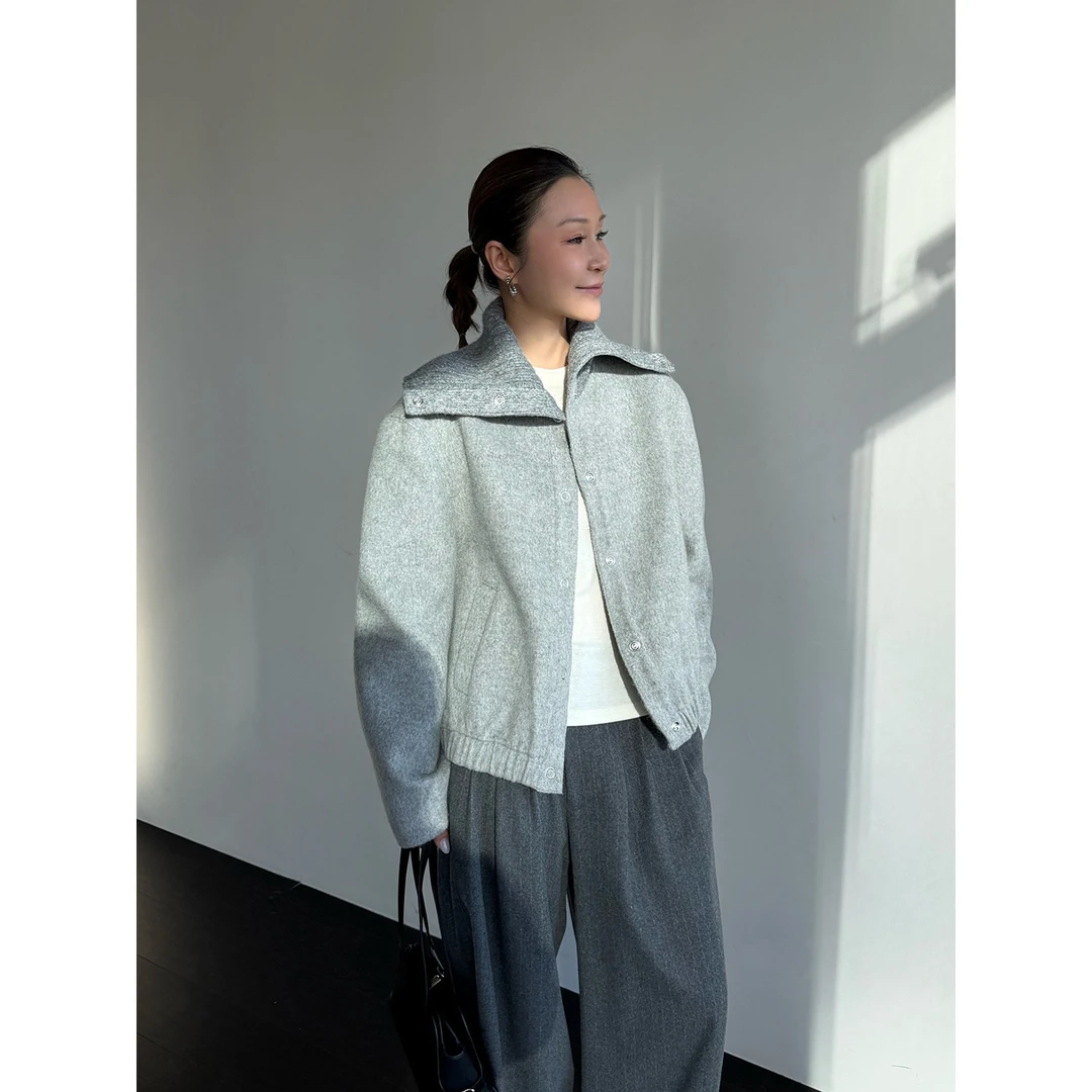 YOEYYOU 设计师品牌25秋冬新品拼接摊领双面呢外套SOLSOL买手店