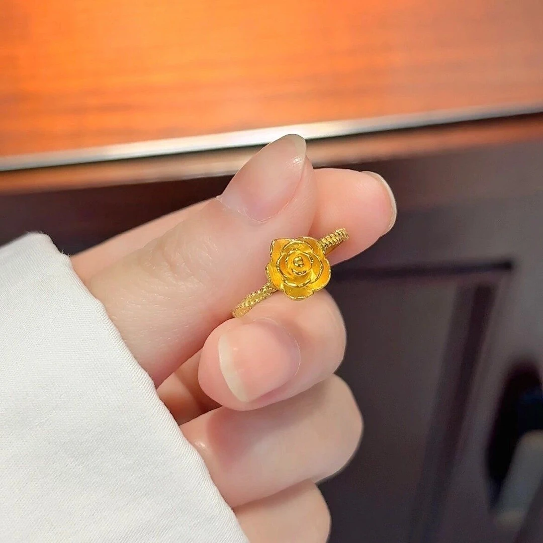 足银戒指 玫瑰花戒指时尚经典百搭气质轻奢古典设计礼物