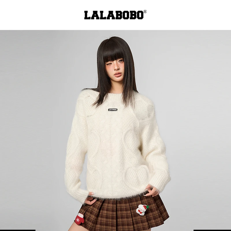 群力LALABOBO兔毛可爱宽松显瘦毛衣休闲针织衫L21C-WSTM33